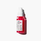 A vibrant red bottle of Kiehl's Hydro-Plumping Serum with a white pump dispenser. The product is centered against a plain white background, highlighting its bold packaging and label.