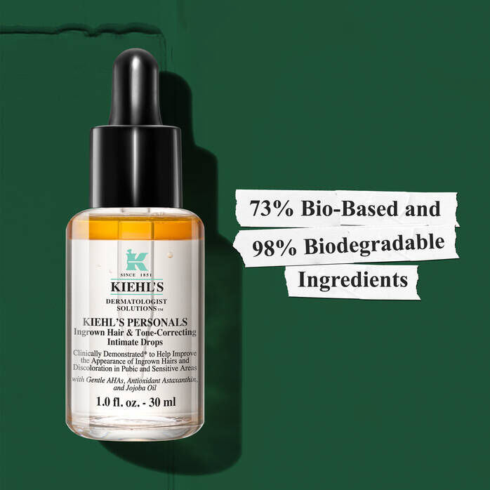Sustainability Illustration – Drops bottle, 73% Bio-based, 98% Biodegradable Ingredients