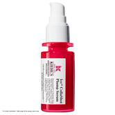 A vibrant red bottle of Kiehl's Hydro-Plumping Serum with a white pump dispenser. The product is centered against a plain white background, highlighting its bold packaging and label.