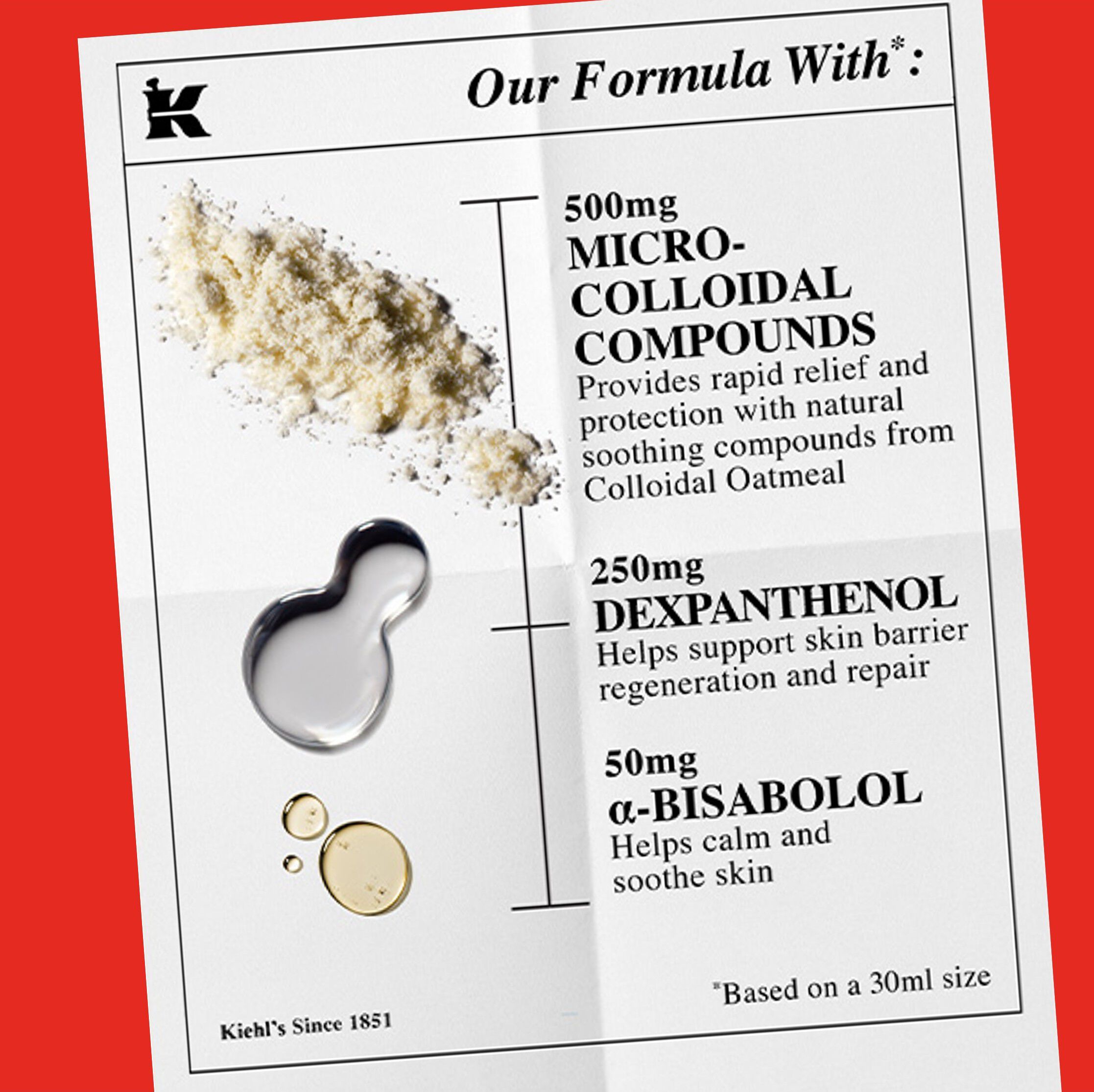 Ingredient benefits of Ultra Facial Meltdown Recovery Cream, featuring micro‑colloidal oatmeal to soothe and protect skin, dexpanthenol to support moisture barrier repair, and alpha‑bisabolol to help calm and comfort sensitive skin